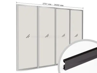 Комплекты профиля серии SLIM, FIT комплект профиля-купе fit на 4 двери new (ширина шкафа 2751-3600 мм), чёрный