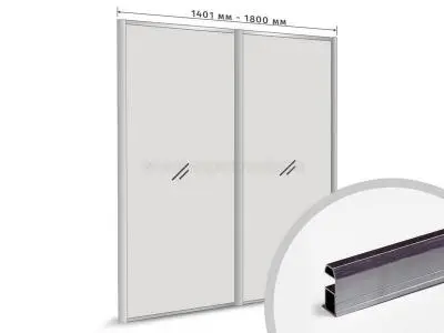 Комплекты профиля серии SLIM, FIT комплект профиля-купе slim на 2 двери (ширина шкафа 1401-1800 мм), графит браш